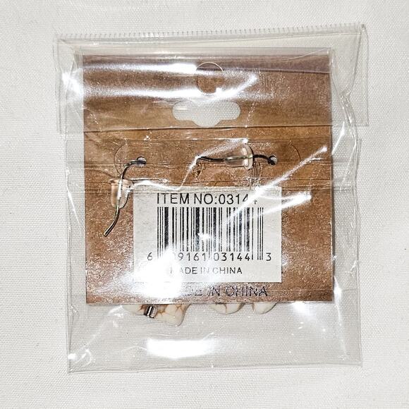 Boutique New handcarved semiprecious howlite elephant earrings - Picture 5 of 7